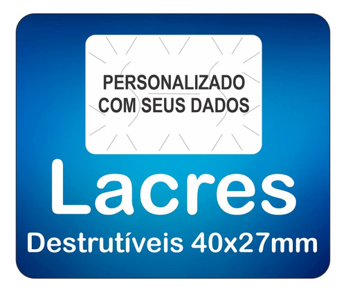 Lacre Picotado 40x27mm Bopp Perola Personalizado 500unidades