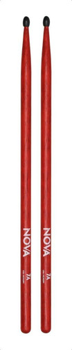 Baqueta Nova By Vic Firth 7an con punta de nailon de nogal, color rojo