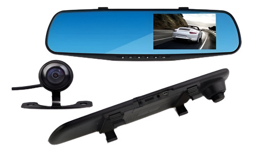 4.3  1080p Coche Dash Cam Rearview Mirror Camera G-sensor Ap