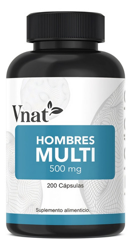 Vitamina Para Hombre Multivitamínico Vnat 200 Caps Minerales Sabor Neutro