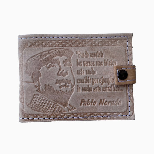 Imagen 1 de 2 de Billetera De Cuero Pablo Neruda