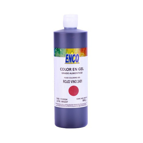 Color Gel Rojo Vino Reposteria 500 Grs. Enco 2451-500