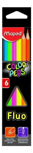 Lapices De Colores Maped Peps Tonos Fluo  X 6 Unidades 