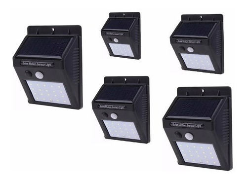 5 Foco Solar 20led Con Sensor De Movimiento