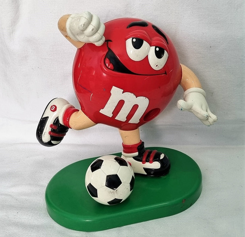 Viejo Muñeco M & M Rojo Futbolista C/ Pelota Año 1999