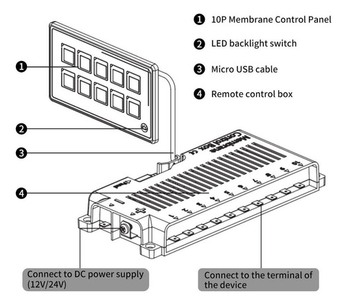 10 Interruptores De Control De Membrana/control De Retroilum