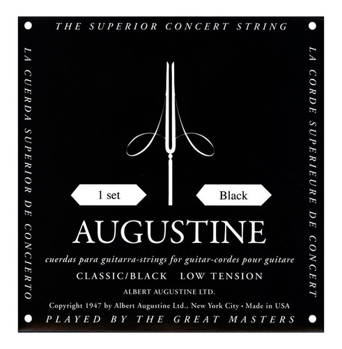 Augustine Black Encordado Guitarra Clasica Criolla T Baja