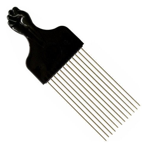 Ssk® Púa Afro Larga Cuadrada Con Puño Negro - Peine De Pelo