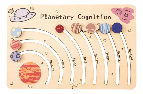 Puzle De Madera Con Sistema Solar Toddlers Planet Toy Para N