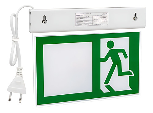 Placa Balizamento Rota De Fuga Led Verde Segurimax 110v/220v