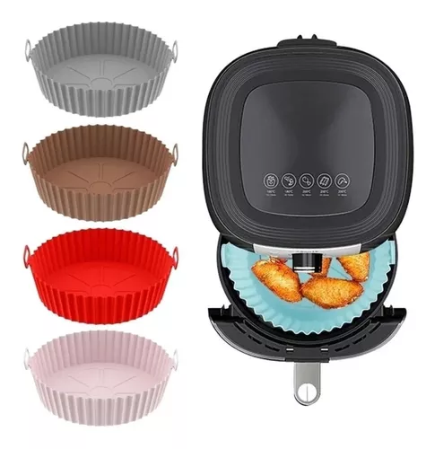 Forma Assadeira de Silicone Bolo para Air Fryer Microondas Forno 21cm