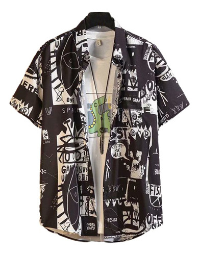 Camisa Hawaiana Con Estampado Vintage De Playa