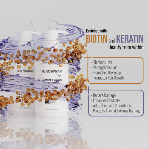 Conjunto De Shampoo E Condicionador Detox Com Biotina E Quer