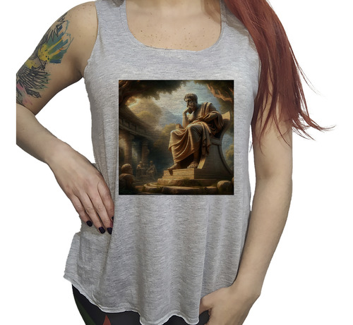 Musculosa Ac Dama Platon Filosofia Pensando En Su Silla