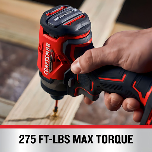 Craftsman Driver De Impacto Inalámbrico Sin Escobillas De 20 V, 1/2 Pulgada, Solo Herramienta (cmcf921b)