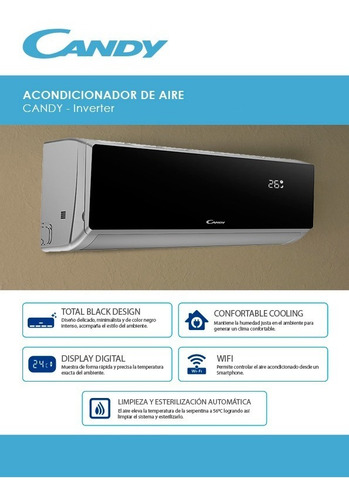 Imagen 3 de 5 de Aire Acondicionado Split Candy Inverter Cy3400fc-inv 3224w