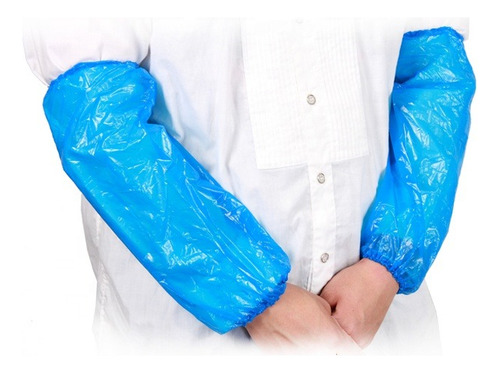 Cubre Mangas De Plástico Desechables Azul Caja De 1000 Pzas