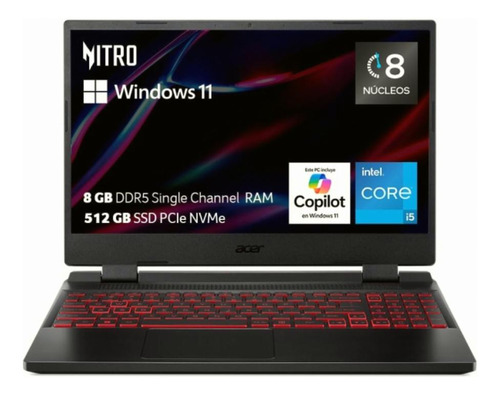 Acer Laptop Gaming Nitro 5 Modelo 2024 Core I5 12th, 8