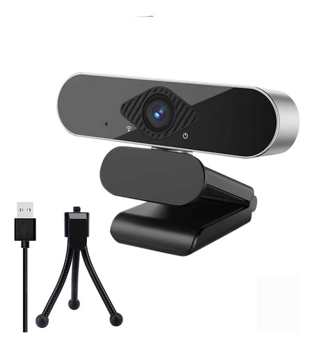 Videoconferencia Web Cam 2k 1440p Usb Portatil Tripode Negro