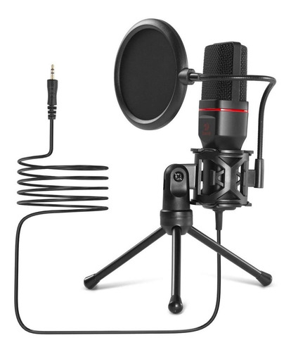 Micrófono Redragon Quasar GM200 condensador omnidireccional negro