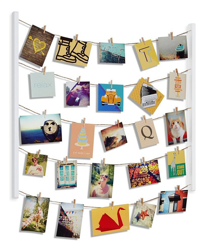 Hangit Porta Retrato Varal De Parede 66x76cm - Umbra Design Cor Branco