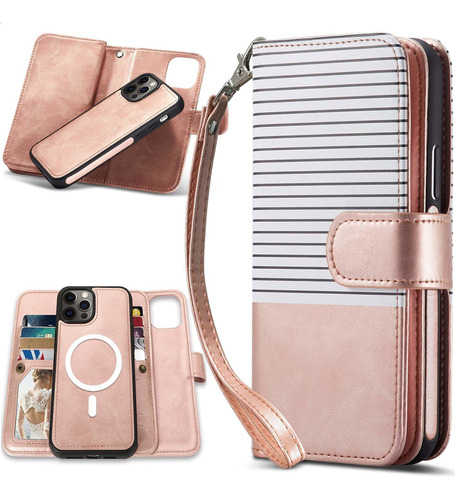 Funda Tipo Cartera Para iPhone 13 Magnetica Desmontable Rfid