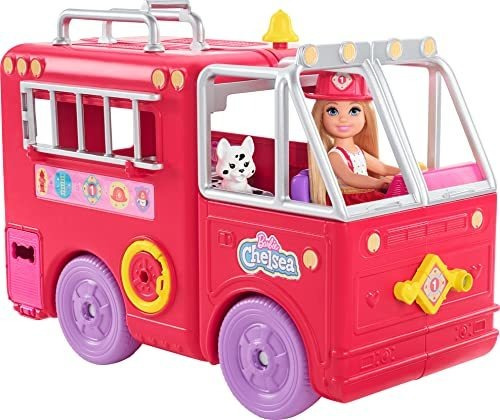 Barbie Chelsea Fire Truck Playset, Chelsea Doll - 6 Pulgadas