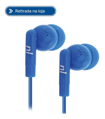 Fone De Ouvido Intra Auricular Newlink Beat Fc202 Azul