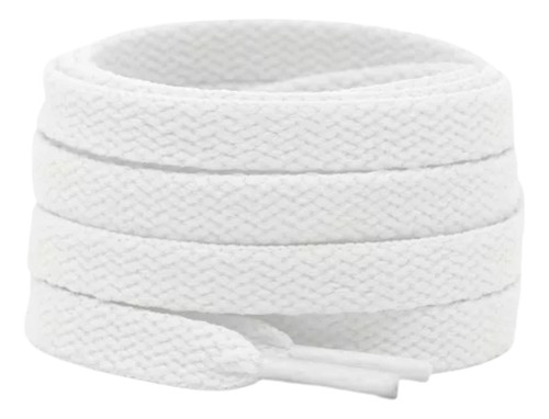 Cadarço Branco 120cm Genérica - 1 Par Achatado