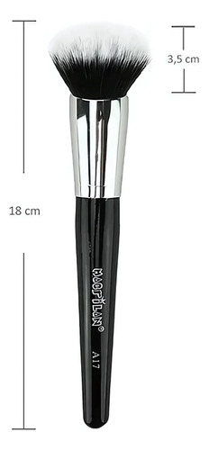Pincel Macrilan A17 Arredondado P/ Pó Linha Max Profissional Preto