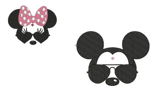 Diseño Matrices Maquinas Bordadoras Minnie Mickey Lentes