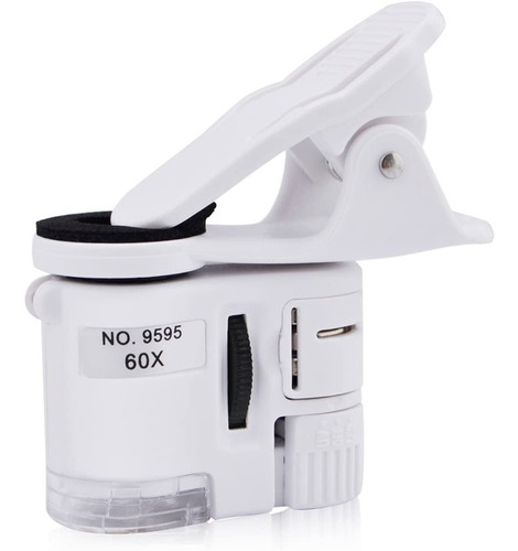 Mini Microscopio Hasta 60x Lupa Con 2 Tipos Luz Uv Y Blanca