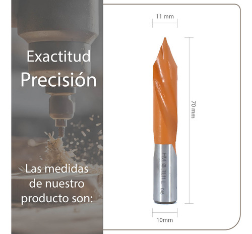 Broca Taladro Multiple 11mm X 10mm Pasante Izquierda Carburo