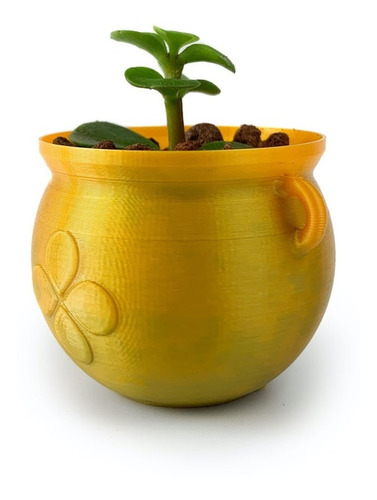 Maceta De Olla Dorada Miniatura