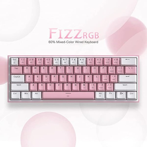 Teclado Redragon Fizz Pro K616-rgb Rosa/blanco Español Gamer Color Del Teclado Rosa Idioma Español Latinoamérica
