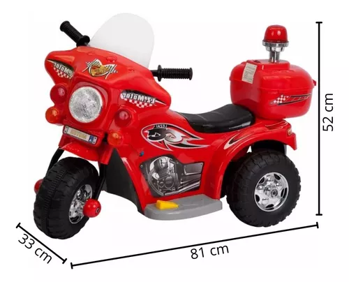 Triciclo Mini Moto Elétrica Infantil Cor Vermelha Som e Farol com Luz -  Importway