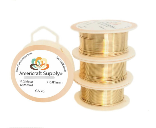 Alambre Aaa #20 Soft Gold Americraft Supply Bijouterie