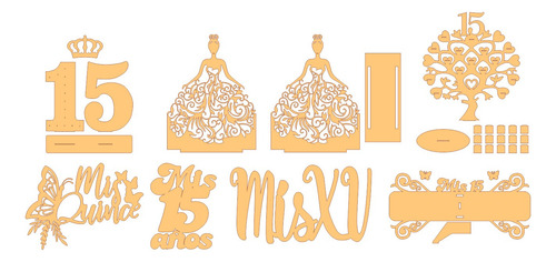 100 Diseños De 15 Años Pack Vectores Corte Laser