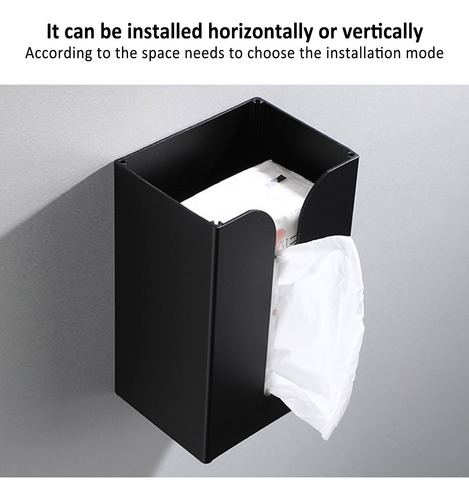 Soporte De Caja De Pañuelos Negro Soporte Montaje En Pared
