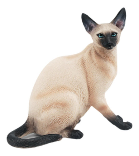 Cat Modelo Figura Realista De Figurina Sentado 8x4.5x7.6cm