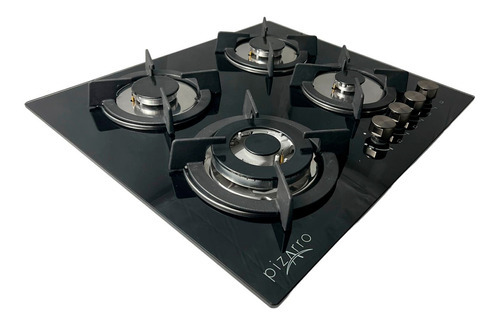 Parrilla A Gas Vidrio Templado 4 Quemadores Pr-4q-gl Genova Color Negro