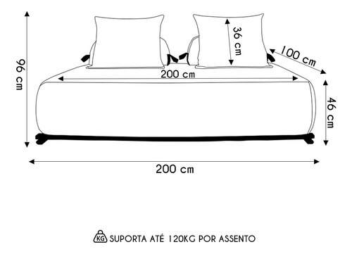 Sofá 6 Lugares Ilha 2 Módulos 200cm Viero S06 Bouclê Bege Cor Creme