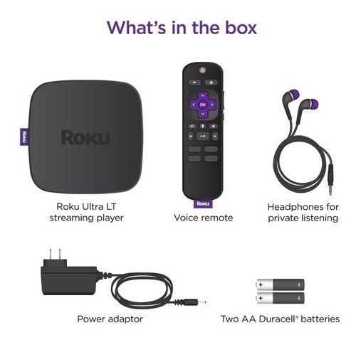 Roku Ultra Lt 4662rw 4k Hdr Controle Voz Fone Ouvido Microsd