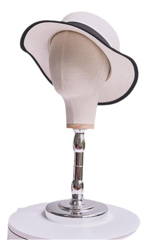 Soporte Para Cabeza De Peluca, Modelo De Base Beige W Argent