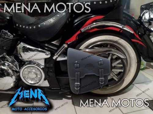 Pistolera Izquierda Moto Harley Softail Piel Mochila 