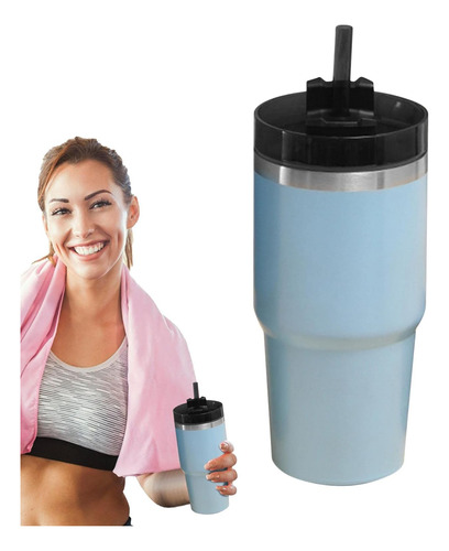 Travel Coffee Mug - Sports Water Bottle With Straw And Lid