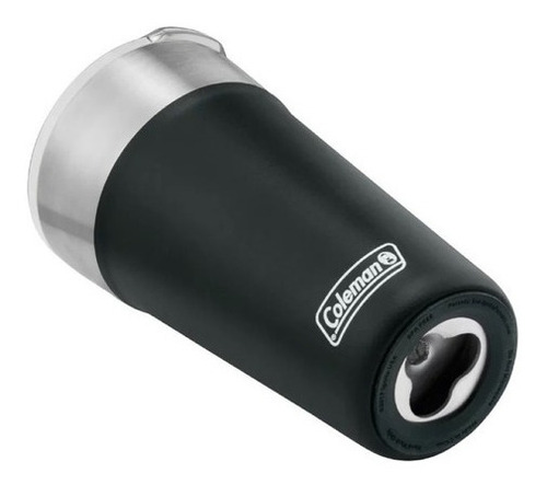 Imagem 2 de 4 de Copo Térmico Coleman C/ Tampa E Abridor 600ml Aço Inox Preto