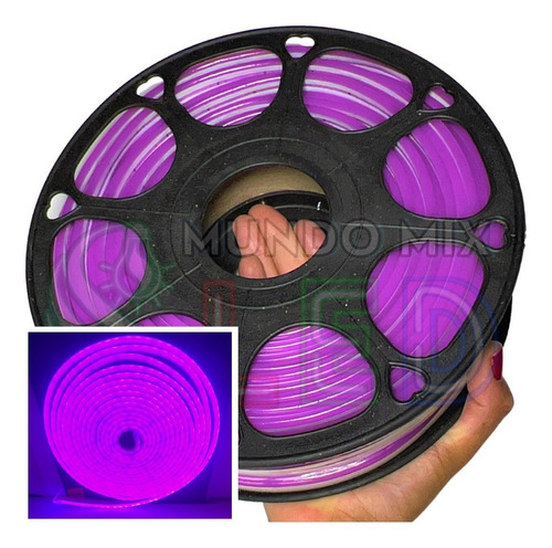 50mts Mangueira De Fita Neon Led Flex 6x12mm Corte 2,5cm 12v Cor da luz Roxo