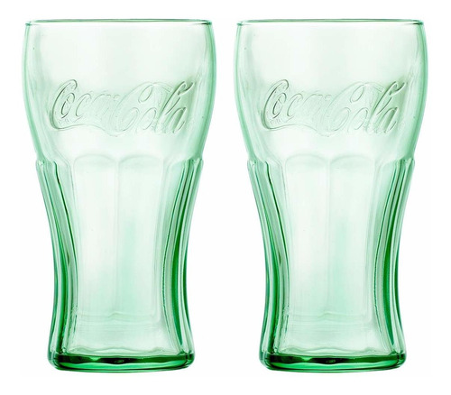 Juego Vasos Vidrio 2pzas Coca Cola 495ml Beber Cocina Libbey