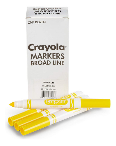 Rotuladores Crayola Broad Line, Amarillos, 12 Unidades, Marc